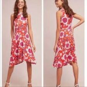 677 - Maeve Anthropologie NWOT Multicolored Midi Halter Sheath Dress, Size Med